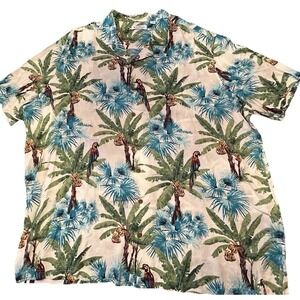 New Men's Hawaiin Shirt 4XLT Button Up Palm All Over Print Big Man Caribbean